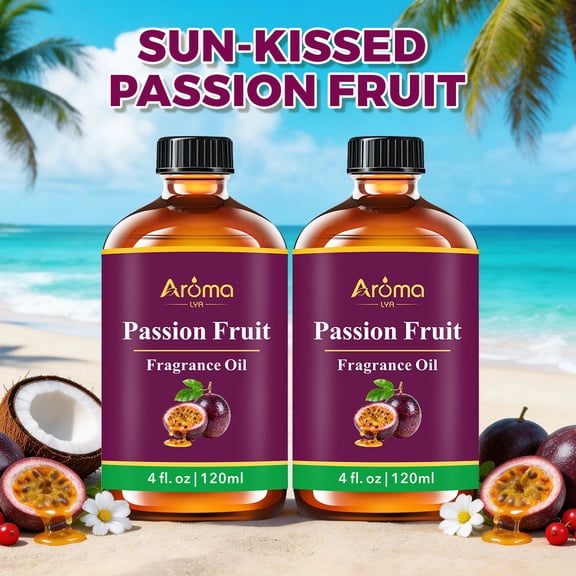 120 ml Passion Fruit Fragrance Oil, Natural Scent Aroma Oil for Home Diffuser, Candle Making, Soap Making, 2Pack