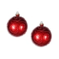 thumbnail image 1 of 120 mm Glitter Ornament Ball, Red - Pack of 2, 1 of 2