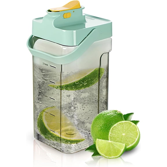 120 oz Cold Water Bottle, Clear Plastic Kettle with Lid, BPA-Free & Shatter-Resistant Refrigerator Pitcher, Perfect for Iced Tea, Sangria, Lemonade, Juice, Milk & More (Green)