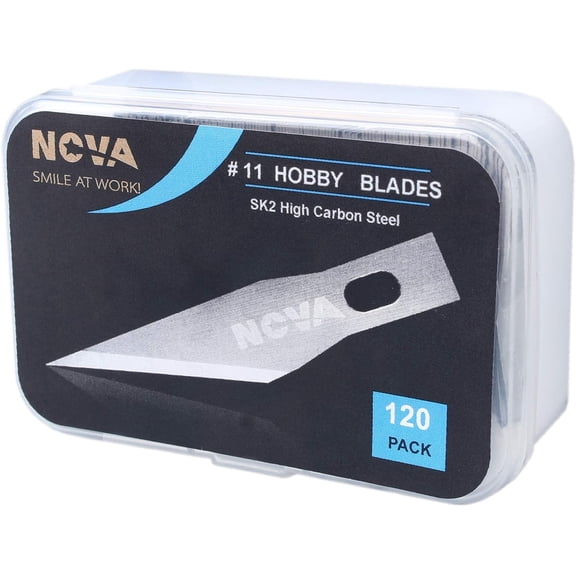 120 pack #11 Hobby Blade Refill, Exact-To Knife Steel Replacement Blades with stora box for Crafts, Hobbies, Scrap booking, Stencil, Precis Art, Architecture Mong