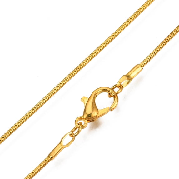 120 pc Brass Round Snake Chain Necklaces Golden 15.7 inch