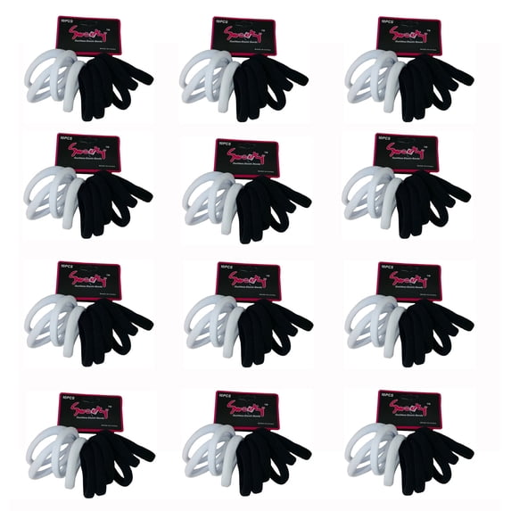 120 pcs Elastic Hair Ties Holder (Black/White)