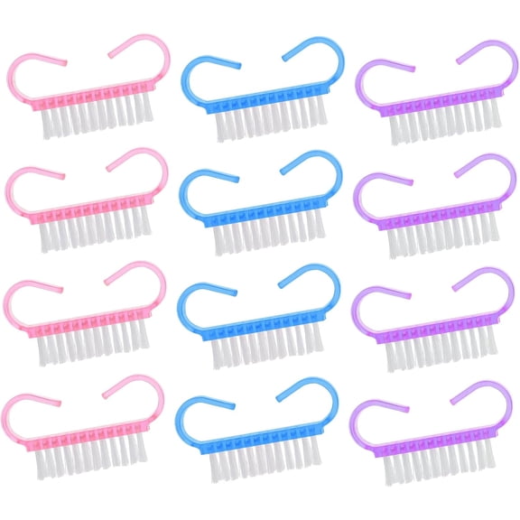 120 pcs Nails Cleaning Accessories Brushes Fingernail Plastic Handle Scrubbing Salon Dust Toes Tool Cleaner Pedicure for Art Portable Supplies Men Scrub Hand and Women
