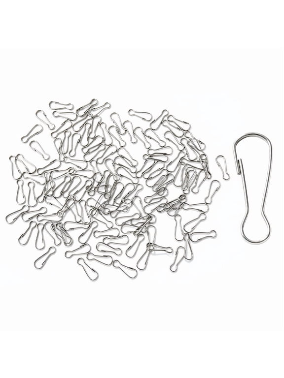 120 pieces of 304 Stainless Steel Spring Clips, Rust Resistant Detachable Lanyard Snap Hooks, Multipurpose Metal Fasteners for Keychains, ID Badges and DIY Craft Decorations