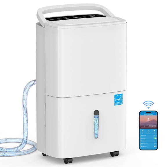 120 pt. 6000 sq. ft. 8.5 pt. Bucket Dehumidifier in White with Auto Defrost, Inside Drying, Bucket Full Indicator