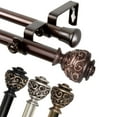 thumbnail image 1 of 120" to 170" Adjustable 3/4" Dia Double Curtain Rod in Satin Nickel with Ingo Finials,(4789-995), 1 of 3