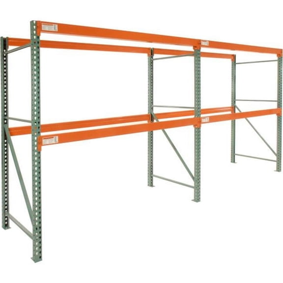 120 x 108 x 42 in. Tear Drop Add-On Pallet Rack, Green & Orange