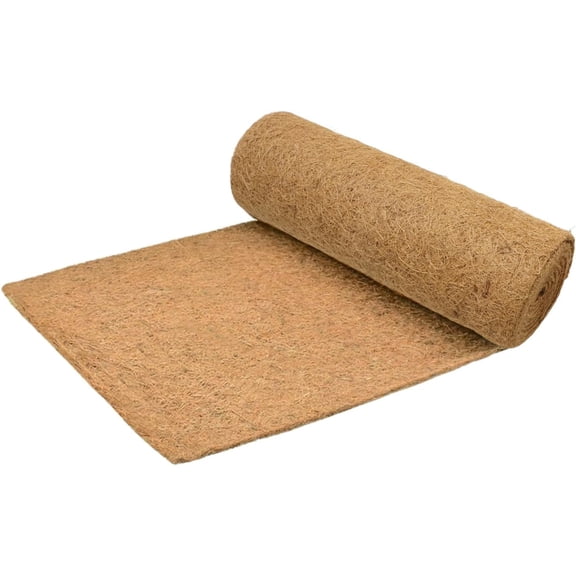 120'' x 16'' Coconut Mat, Coco Fiber Roll, Natural Coconut Coco Liner Roll, Thick Coco Liners for Planters, Flowers, Pet, Tortoise, Lizard, Snake, Rabbit, Brown