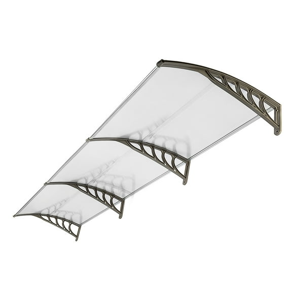 120" x 40" Door Window Awning Exterior, Polycarbonate Cover Entry Door Outdoor Patio Awning Canopy, Front Door Overhang Awning for Sun Shutter, UV, Rain and Snow Protection, Hollow Sheet (Clear Board)