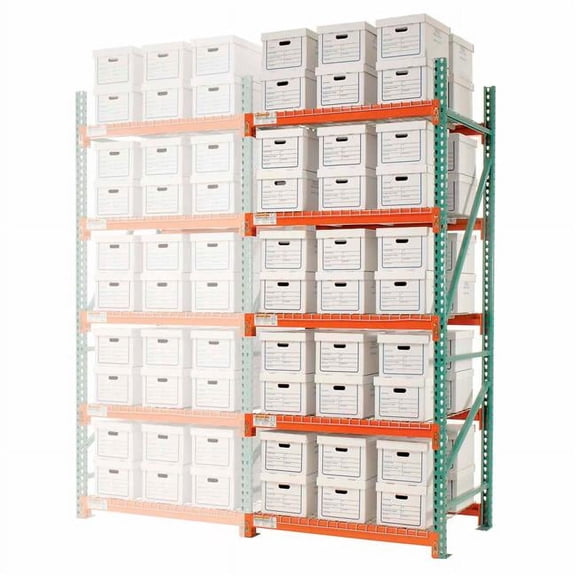 120 x 48 x 42 in. Add-On Letter Legal Record Storage Rack, Gray