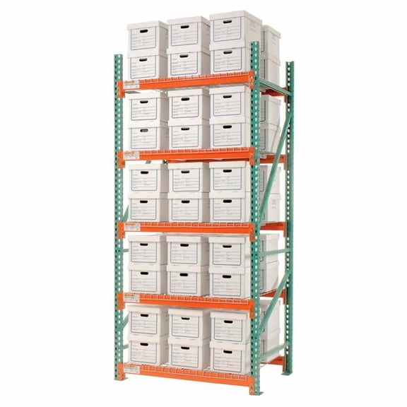 120 x 48 x 42 in. Record Starter Letter Legal Storage Rack, Gray