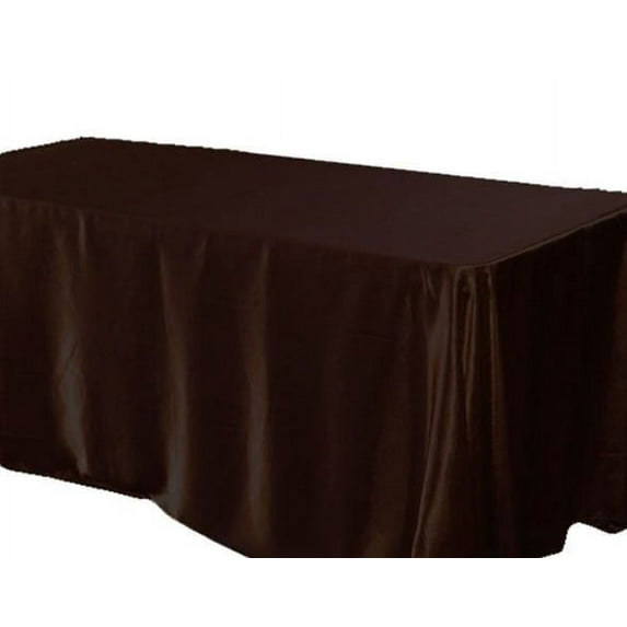 120 x 60 inch Rectangular Satin Tablecloth Wedding Party SEAMLESS Table Cover", (Color: Chocolate Brown)