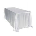 thumbnail image 1 of 120 x 60 inch Rectangular Satin Tablecloth Wedding Party SEAMLESS Table Cover", (Color: White), 1 of 2
