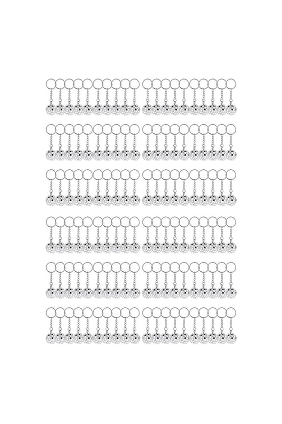 120 x Disco Ball Keychain-Silver