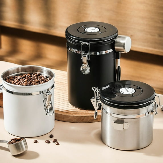 1200/1500/1800ml Sealed Jar Set - Large Capacity - One Way CO2 Valve - Canister Airtight Storage Container with Spoon - Kitchen Gadget