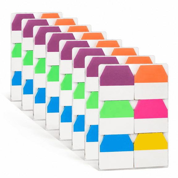 1200-Count 1-Inch Sticky Index Tabs, Colored Page Markers, Flags, and Writable Page Notes Stickers for Bookmarks and File Classification, 10 Sets