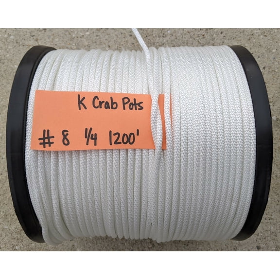 1200 Ft - #8 - 1/4" Loctite Rope for Crab Traps Trotline Commercial Crabbing