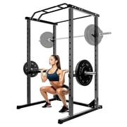 1200 Lb Capacity Black Power Cage,Multi-Functional Power Rack With J-Hooks And Safety Bars,Sturdy Iron Construction For Heavy Lifting,Gym Power Cage For Home Gym Strength Training,Black