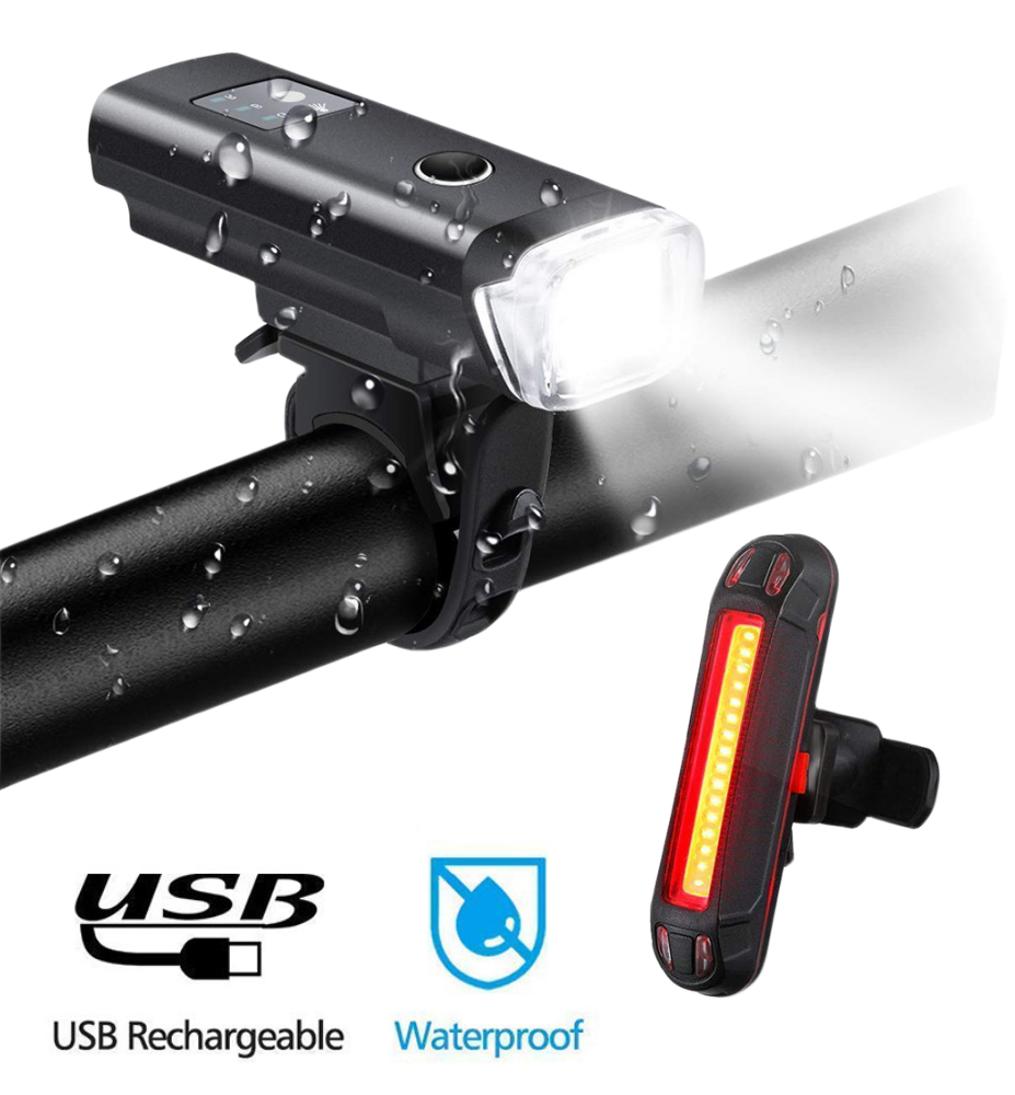 1200 Lumens Bike Lights Front and Back,USB Rechargeable Bicycle Light