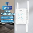 thumbnail image 1 of 1200 Mbps WiFi Repeater 1200Mbps Router White WiFi Extender Amplifier 2.4G/ 5GHz Wi-Fi Signal Booster Long Range Network, 1 of 9
