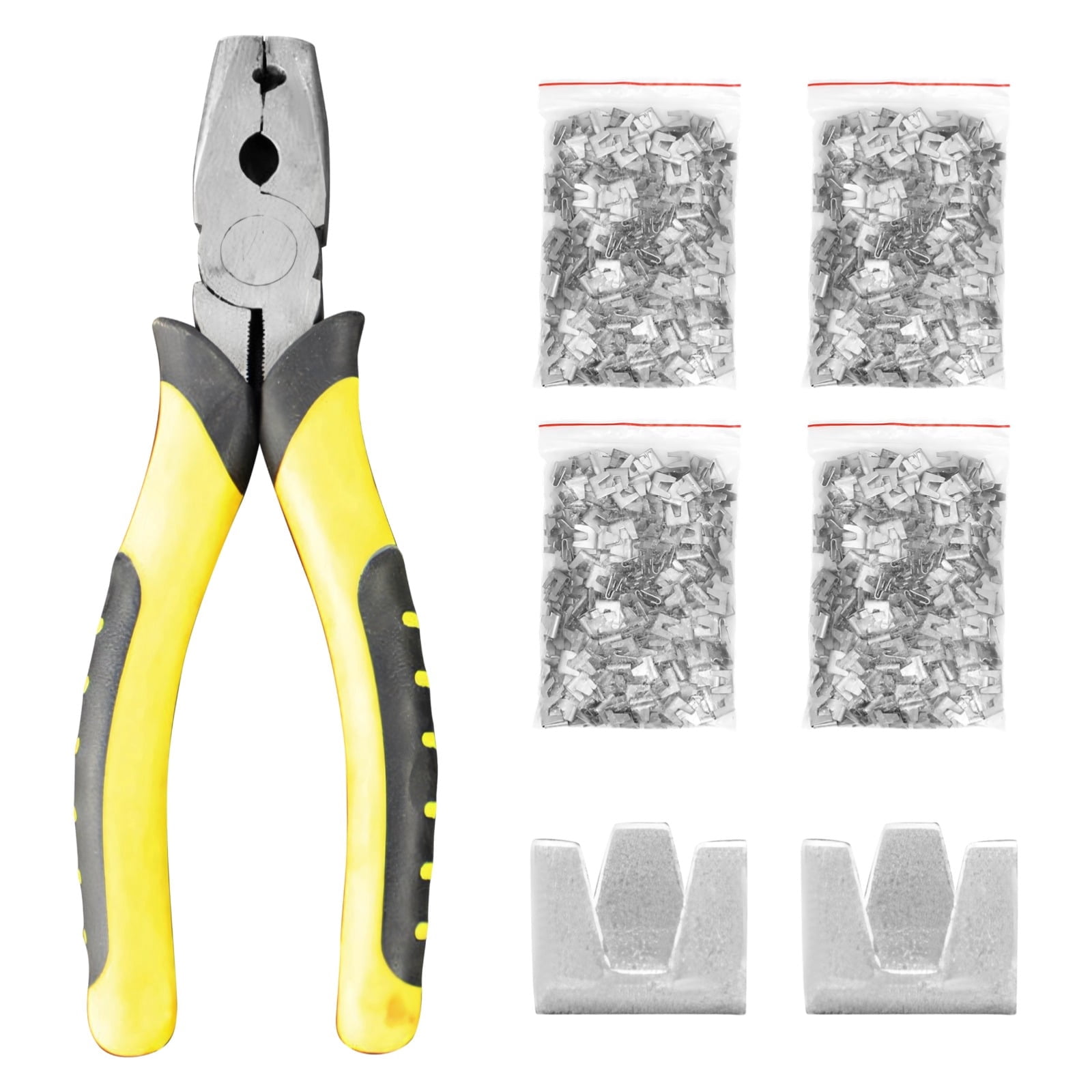 1200 PCS Wire Cage Clips with Pliers Set, Heavy-Duty Fence Ring Pliers Tool Kit for Animal Cage Assembly, Universal C-Clip Installation Tool for Chicken Coop, Rabbit Hutch, Bird Cage, Poultry Fencing