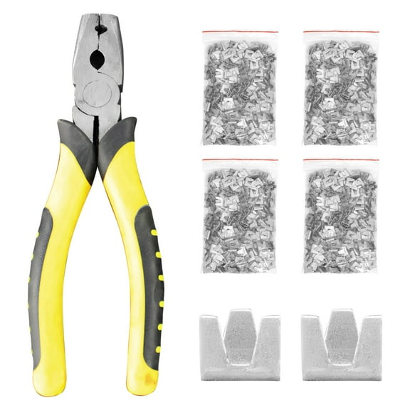 1200 PCS Wire Cage Clips with Pliers Set, Heavy-Duty Fence Ring Pliers Tool Kit for Animal Cage Assembly, Universal C-Clip Installation Tool for Chicken Coop, Rabbit Hutch, Bird Cage, Poultry Fencing
