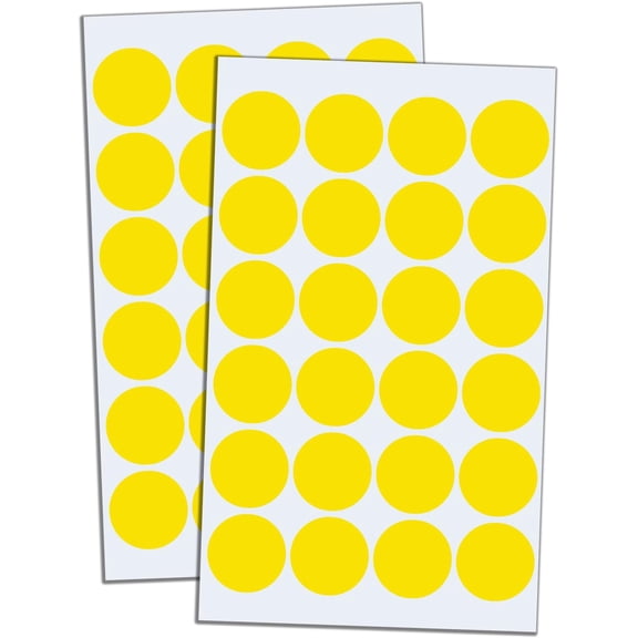 1200 Pack, 1" Round Dot Stickers Circle Labels - Yellow