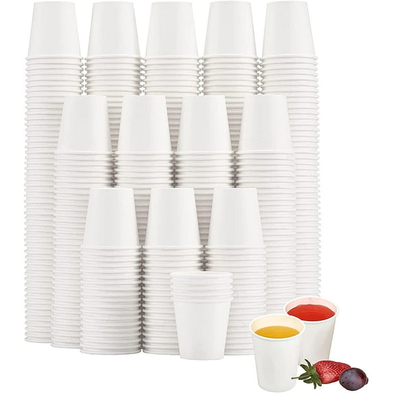 1200 Pack 3 oz Paper Cups, Small Disposable Bathroom Mouthwash Cups, Espresso Cups,Mini White Paper Cups 3 Ounce for Parties, Bathroom, Picnics, Travel and Events