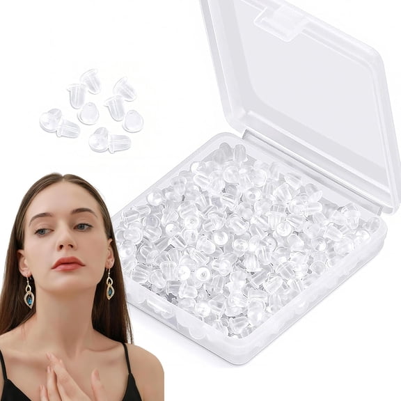 1200 Pcs Clear Earring Backs, Soft Clear Rubber Earring Backs, Transparent Silicone Earrings Backs for Studs, for Women Jewellery Accessories Earrings Studs Supplies