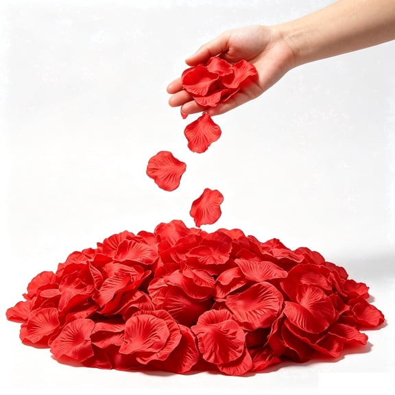 3600 Pcs Red Artificial Rose Petals Silk Fabric 4.5cm(1.8inch) - Wedding Party Table Scatter Decor, Proposal & Valentine's Day Fake Flower Props