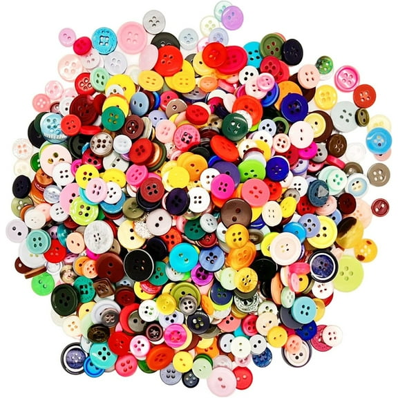 1200 Pcs Round Resin Buttons Yayun Mixed Color Assorted Sizes for Crafts Sewing Children's Manual Painting Button DIY Handmade Ornament Buttons for Party, 2 Holes and 4 Holes