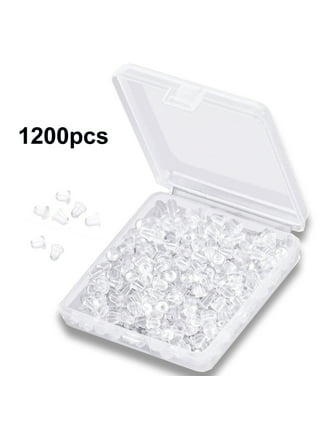  320 Pcs Rubber Earring Backs for Studs, Silicone Earring Backs  Hypoallergenic Plastic Clear Earring Backings Bullet Clutch Stoppers  Replacements for Fish Hook Earring Studs Hoops