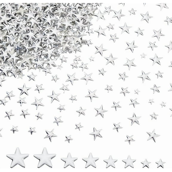 1200 Pcs Star Hotfix Iron On 5/7/9/12mm Embellishments Aluminum Hotfix Iron on Flat Back Metal Star Studs for DIY handcrafting