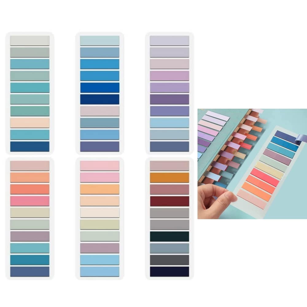 1200 Pcs Sticky Notes Plastic 60 Colors Sticky Tabs Highlighter Strips ...