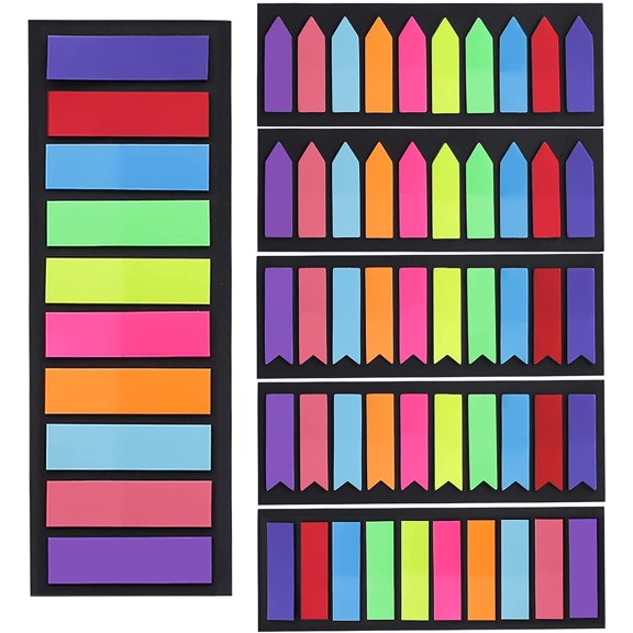 1200 Pcs Sticky Tabs, 10 Color Sticky Flags Bright Colors Note Tabs