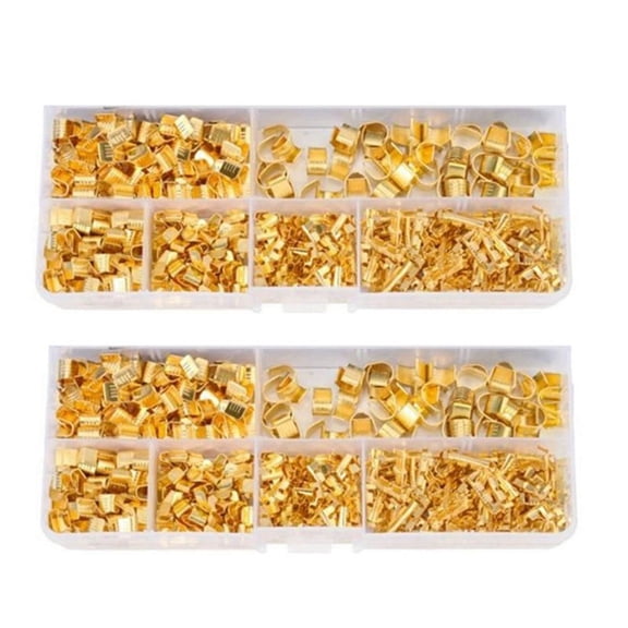 1200 Pcs U Shape Copper Ring Terminals Non-Insulated Cable Wire Spade Butt Connector Kit 454A/454B/454C/459/453/452