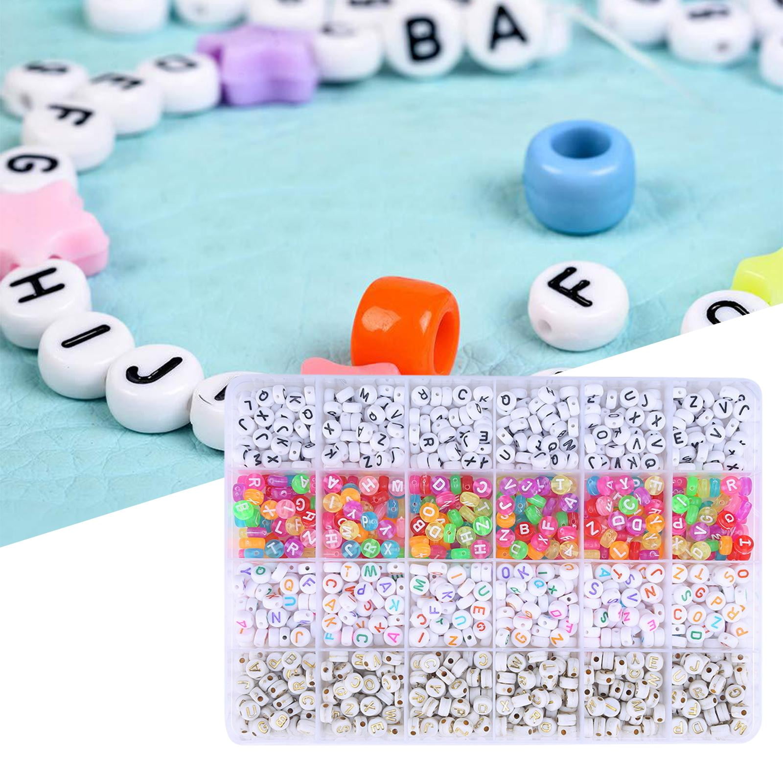 1200 Pieces Alphabet Letter Beads Set Spacer Bead 6mm A-Z Beaded Round for DIY Jewelry Making Findings Art Crafts Bracelets