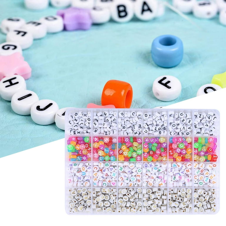 1200 Pieces Alphabet Letter Beads Set Spacer Bead 6mm A-Z Beaded