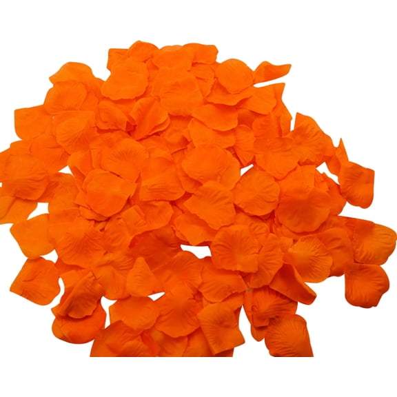 1200 Pieces Artificial Faux Silk Rose Flower Petal Wedding Decoration (Orange)