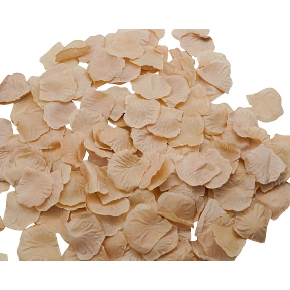 1200 Pieces Artificial Faux Silk Rose Flower Petal Wedding Decoration (Tan)