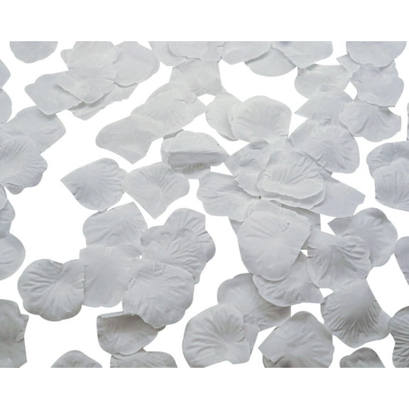 1200 Pieces Artificial Faux Silk Rose Flower Petal Wedding Decoration (White)