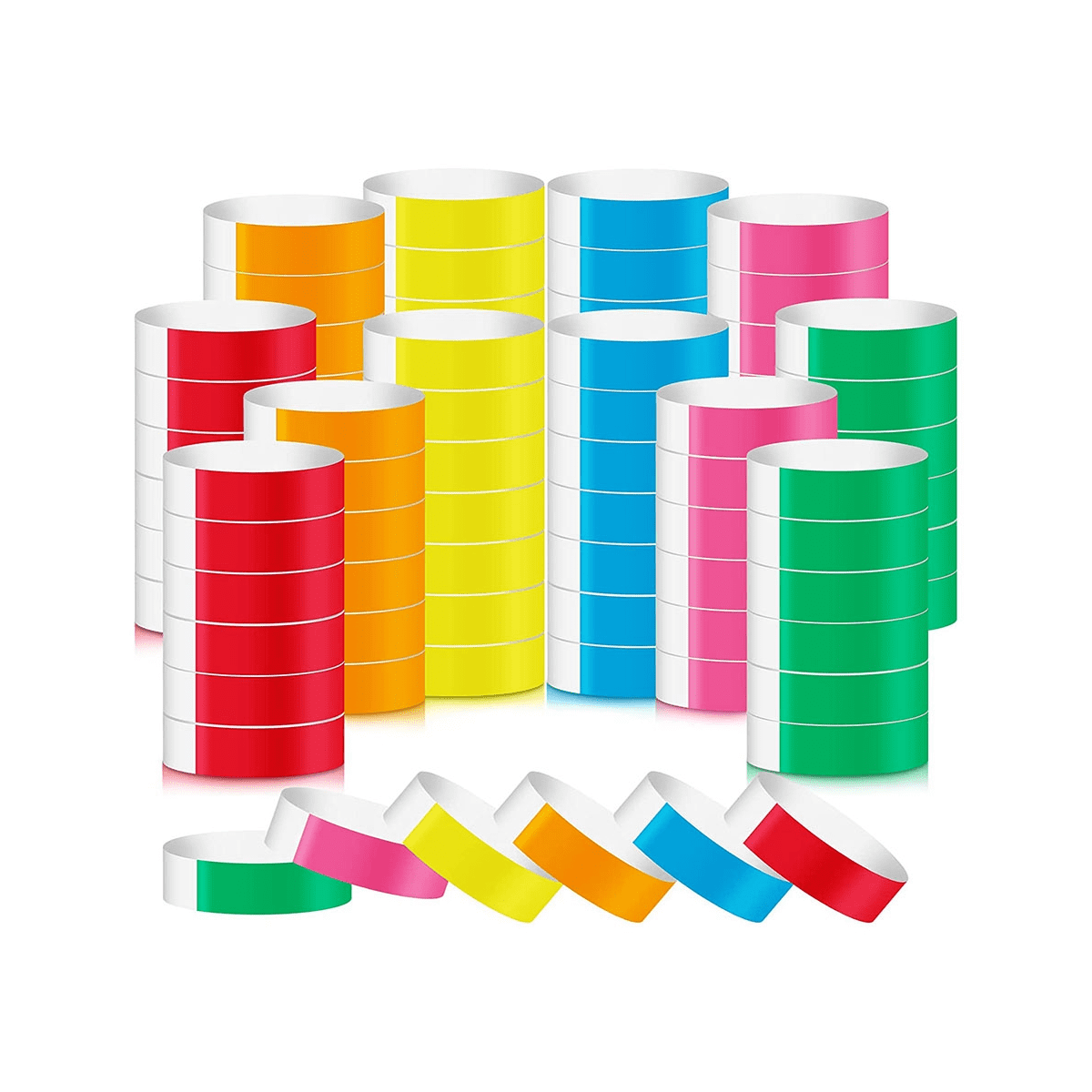 1200 Pieces Colored for Events Wrist Bands Paper Bracelets