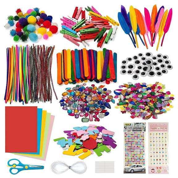 1200 Pieces Craft Supplies Buttons Artistic Crafts for Kids Birthday Toy