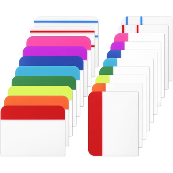1200 Pieces Tabs 2 Inch Sticky Index Tabs, Writable File Tabs Flags Repositionable Colored Page Markers Labels for Notebooks, Binder, File Folders, Books (60 Sets 10 Colors)
