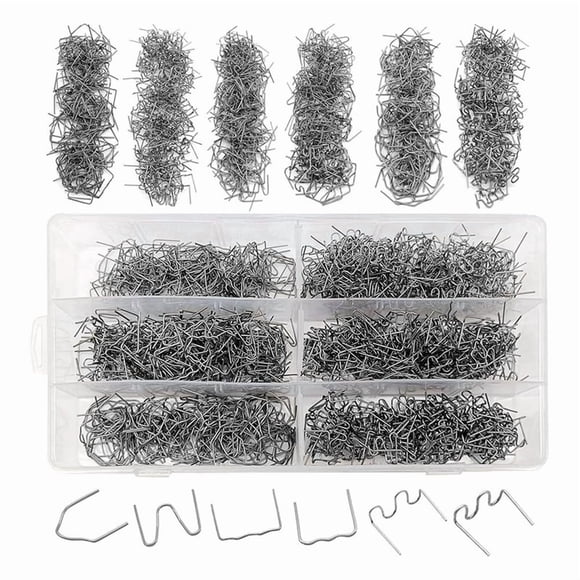 1200 Plastic Welder Staples 6 Types Hot and Wave Staples for Car Bumper Repair,Architectural Modeling, and Plastic Craft