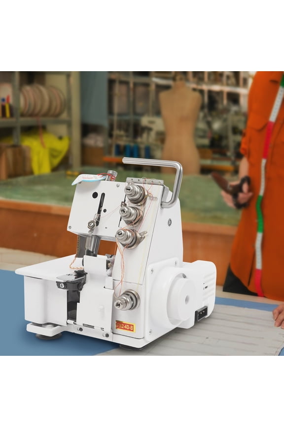1200 Stitches/min Overlock Machine, 0.18-0.22in Hemming Width Cast Iron Body, Free Standing with LED Light, Suitable for Mass Production