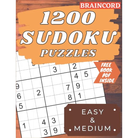 Pre-Owned 1200 Sudoku Puzzles Book for Adults: Easy & Medium Difficulty Levels. Best Activity Game for Beginners, Smart Kids, Teens & Seniors With Solutions & Solving Techniques. Book 2 Paperback