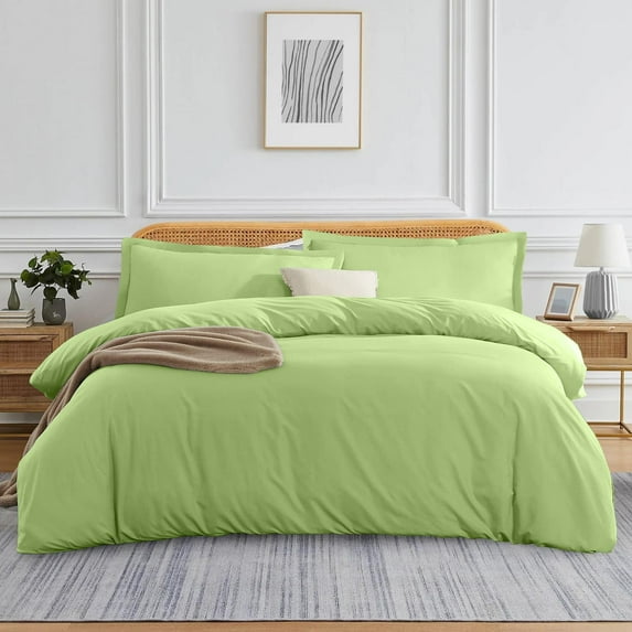 1200 TC 100% Egyptian Cotton Duvet Cover Zipper Closur Ultra Soft Durable and Fade Resistant Color Sage Solid size King