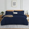 thumbnail image 1 of 1200 TC 100% Egyptian Cotton Duvet set Zipper Closur Ultra Soft Durable and Fade Resistant Color Navy Blue Solid size Twin/Twin Xl, 1 of 7