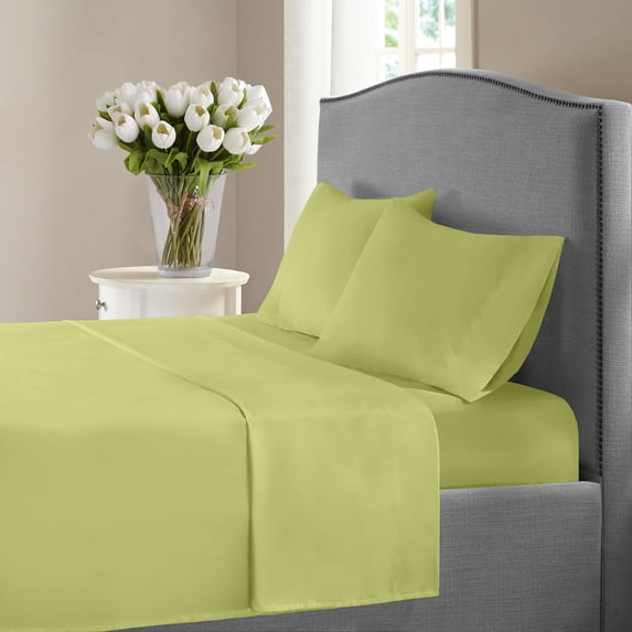 1200 Thread Count 100% Cotton Solid Sheet Set (California King, Sage)